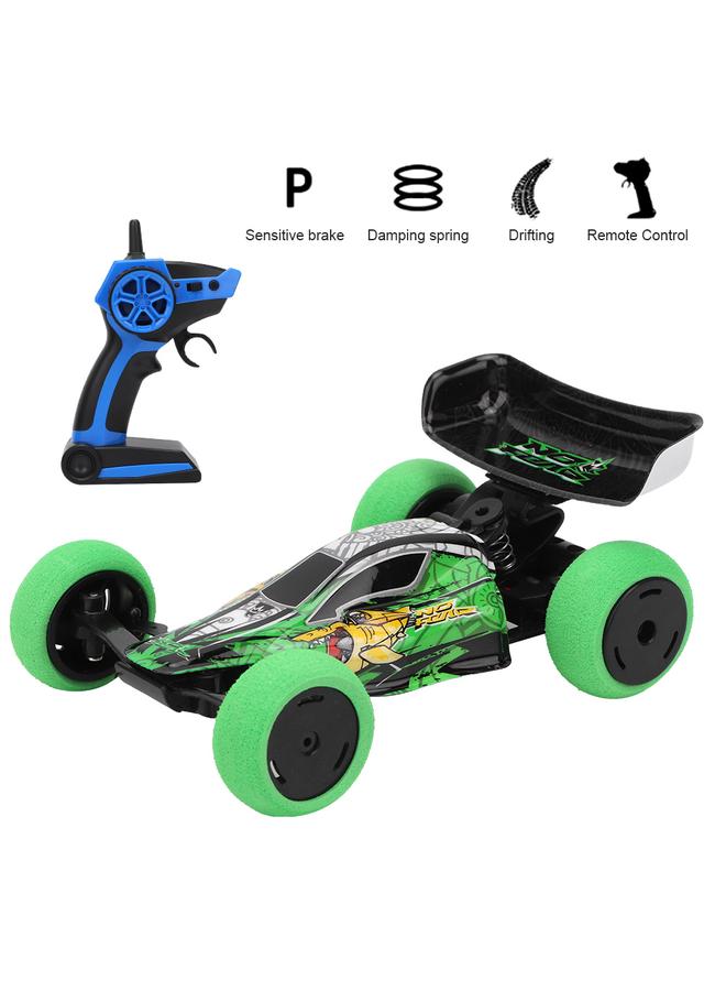 NIBEMINENT 1:32 2.4GHz Fast Speed Absorber Remote Control Wireless RC Car Model Child Kid Toy (Green)  - Image 2