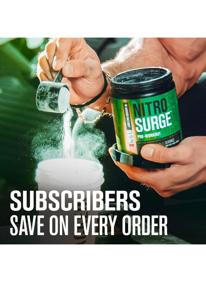 Jacked Factory NITROSURGE Pre Workout Supplement - Endless Energy, Instant Strength Gains, Clear Focus, Intense Pumps - NO Booster & Preworkout Powder with Beta Alanine - 30 Servings, Cherry Limeade - Image 5