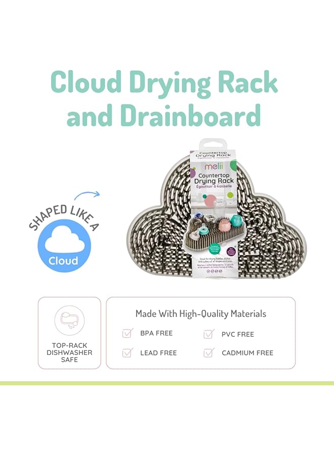 melii Cloud Drying Rack Bpa Free Low Profile Design For Efficient Baby Feeding Essentials Drying Easy To Clean Top Rack Dishwasher Safe - Image 3