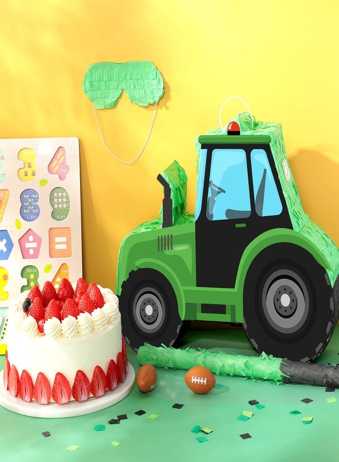 اوريهير بينياتا شاحنة قلابة للبناء من شركة أوريهير مع عصابة للعينين ومضرب، لوازم حفلات البناء، بينياتا جرار وحفار لتزيين أعياد الميلاد (خلاطة أسمنت) (جرار) - Image 4