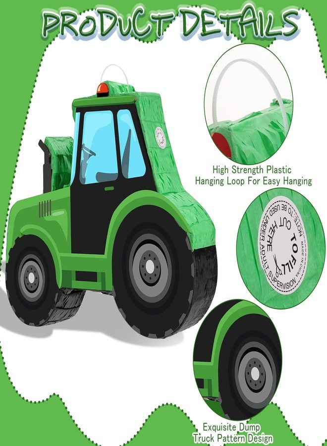 اوريهير بينياتا شاحنة قلابة للبناء من شركة أوريهير مع عصابة للعينين ومضرب، لوازم حفلات البناء، بينياتا جرار وحفار لتزيين أعياد الميلاد (خلاطة أسمنت) (جرار) - Image 3