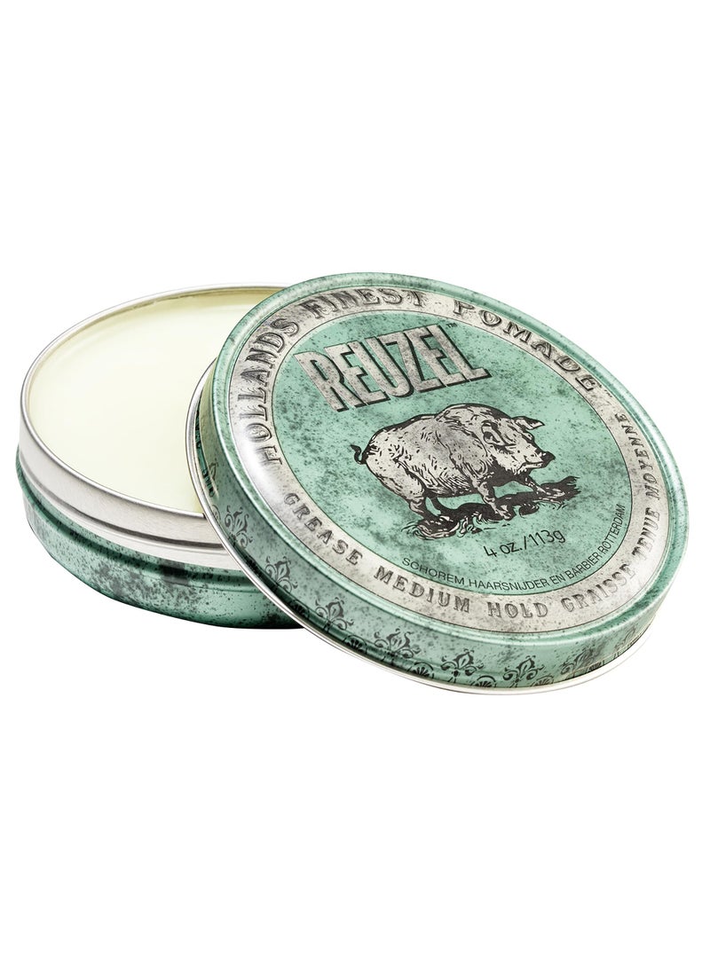 Reuzel REUZEL Green Pomade Grease, Medium Hold, 4 oz. 