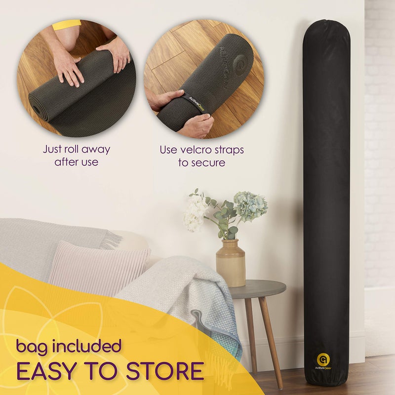 ActiveGear حصيرة يوغا كبيرة 6'x4'x8mm سميكة إضافية، متينة، غير قابلة للانزلاق وخالية من الروائح لممارسة التمارين barefoot وسطح لياقة بدنية منزلي متميز من ActiveGear - أسود - Image 5