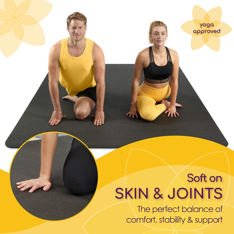 ActiveGear حصيرة يوغا كبيرة 6'x4'x8mm سميكة إضافية، متينة، غير قابلة للانزلاق وخالية من الروائح لممارسة التمارين barefoot وسطح لياقة بدنية منزلي متميز من ActiveGear - أسود - Image 4