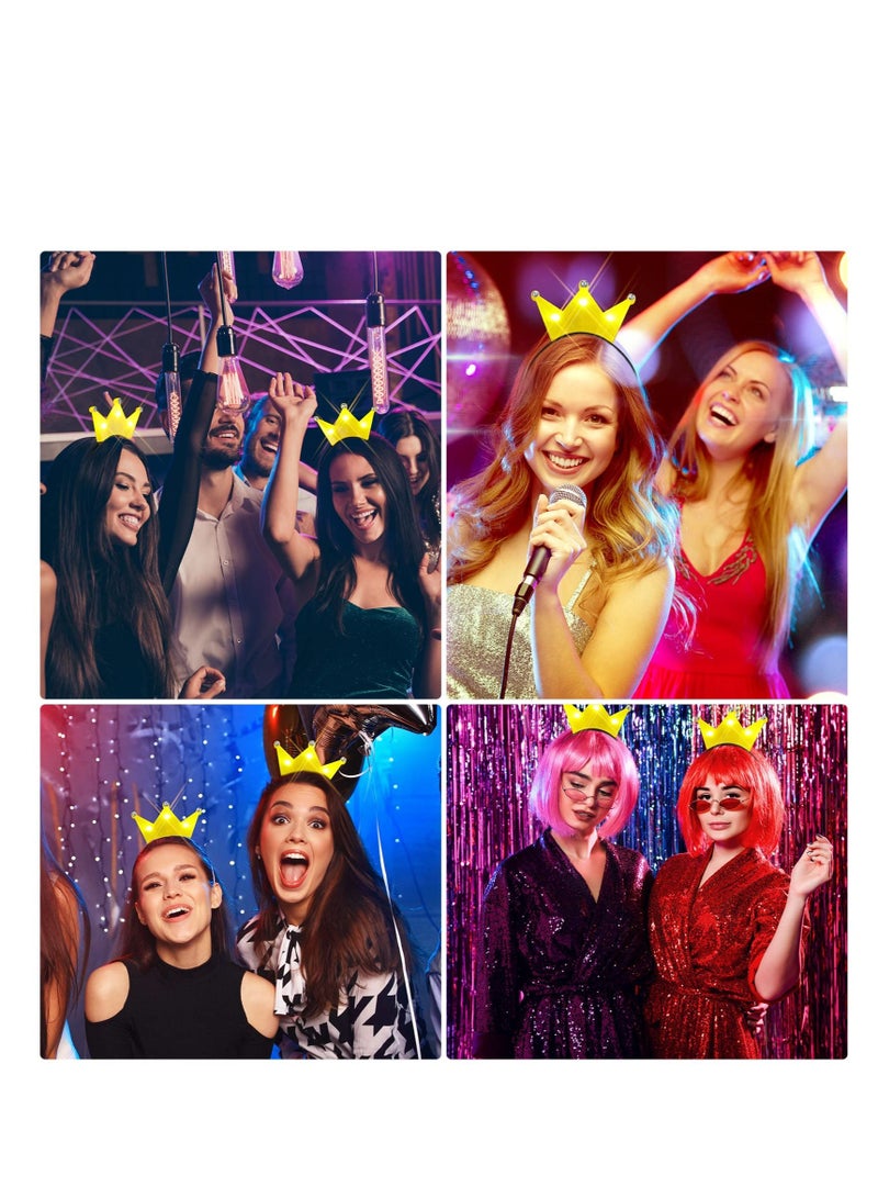 Light up Led Crown, 24 Pcs Yellow Princess Tiara Crown, Headband Tiara Flashing LED Headband, Crown Headbands For Girls, for Birthday, Festival, Concert, Party Costume Hair Accessories - Image 5