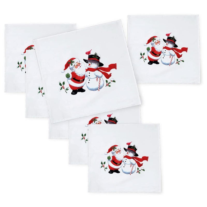 Khakee مناديل طاولة حرير بموضوع عيد الميلاد 6 قطع 10x10 لتزيين عيد الميلاد زينة عيد الميلاد هدية عيد الميلاد xmas21746 - Image 1