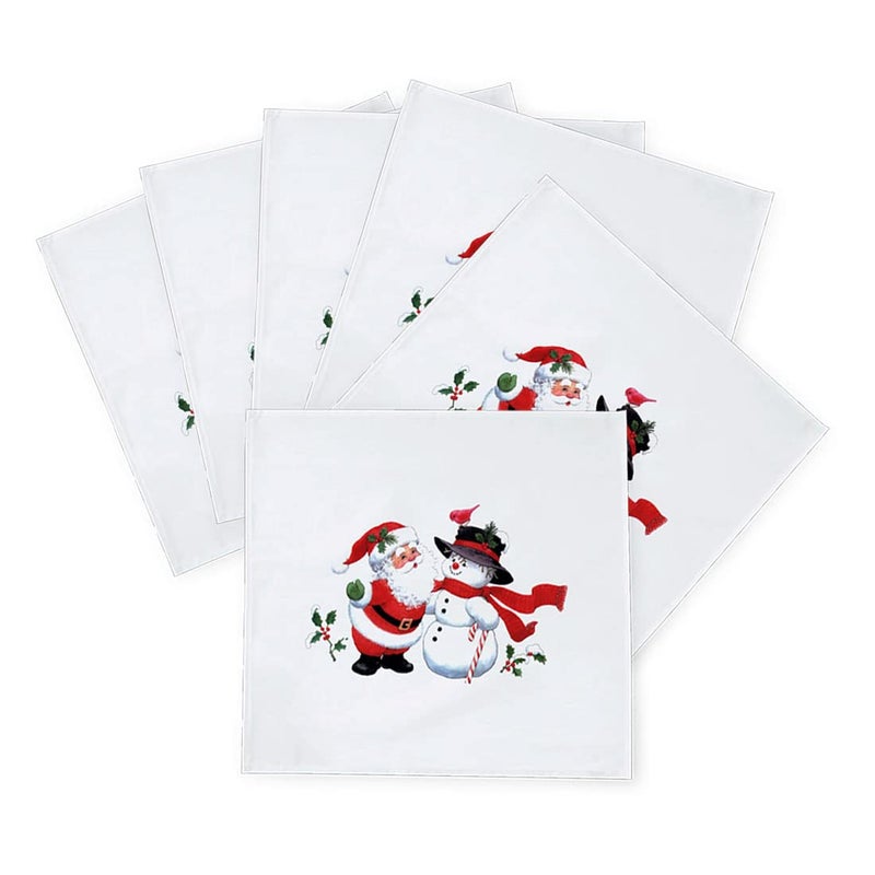 Khakee مناديل طاولة حرير بموضوع عيد الميلاد 6 قطع 10x10 لتزيين عيد الميلاد زينة عيد الميلاد هدية عيد الميلاد xmas21746 - Image 2