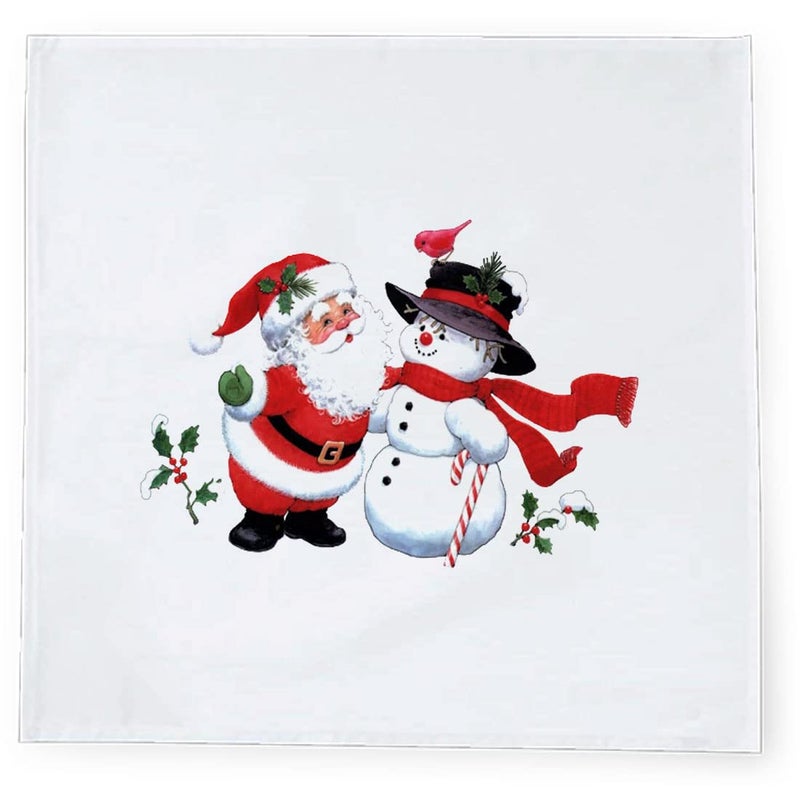 Khakee مناديل طاولة حرير بموضوع عيد الميلاد 6 قطع 10x10 لتزيين عيد الميلاد زينة عيد الميلاد هدية عيد الميلاد xmas21746 - Image 3