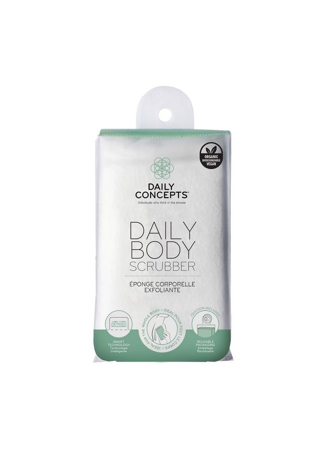 Daily Concepts - Daily Body Scrubber, Soy-Based And Organic Cotton. For The Whole Body. The Bath Sponge Deeply Cleanses The Skin And Creates A Rich Foamy Lather. Exfoliation - Image 1