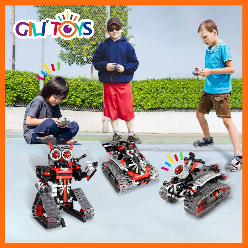 GILI Robot Building Remote Control Gift STEM Building Kit for Boys 8-12 - 3 in 1 Educational Toys for 6 7 8 9 10 11 12 + Year Old Boys Birthday Gifts for Kids - Tracked Racer Car Tank Robotics - Image 2