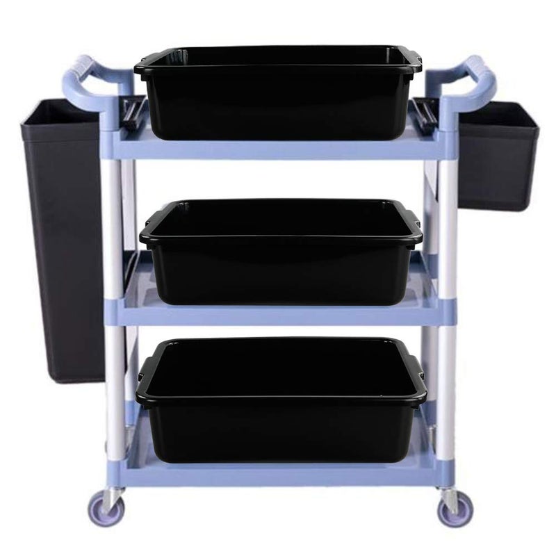 Teyyvn 13 L Plastic Bus Box, Commercial Wash Basin Tote Box, 4-Pack, Black - Image 4
