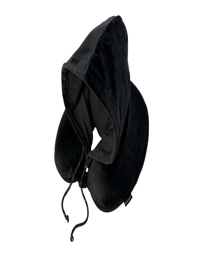 Brookstone Hooded Neck Travel Pillow - Memory Foam Light-Blocking Travel Neck Pillow with Hood for Sleeping, Airplane, Car, Size One Size, Black - Image 1