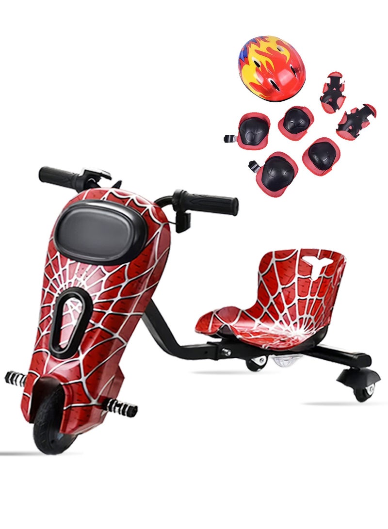 يو إل اتش واي سي سكوتر كهربائي، سكوتر دريفت كهربائي، سعة حمولة 100 كجم، تشغيل الموسيقى المخصصة الخاصة بك عبر البلوتوث، وضبط ثلاث سرعات، مزود بمصابيح LED وشاشة عرض الطاقة، مزود بثلاث عجلات، العجلة الخلفية مضاءة - Image 1