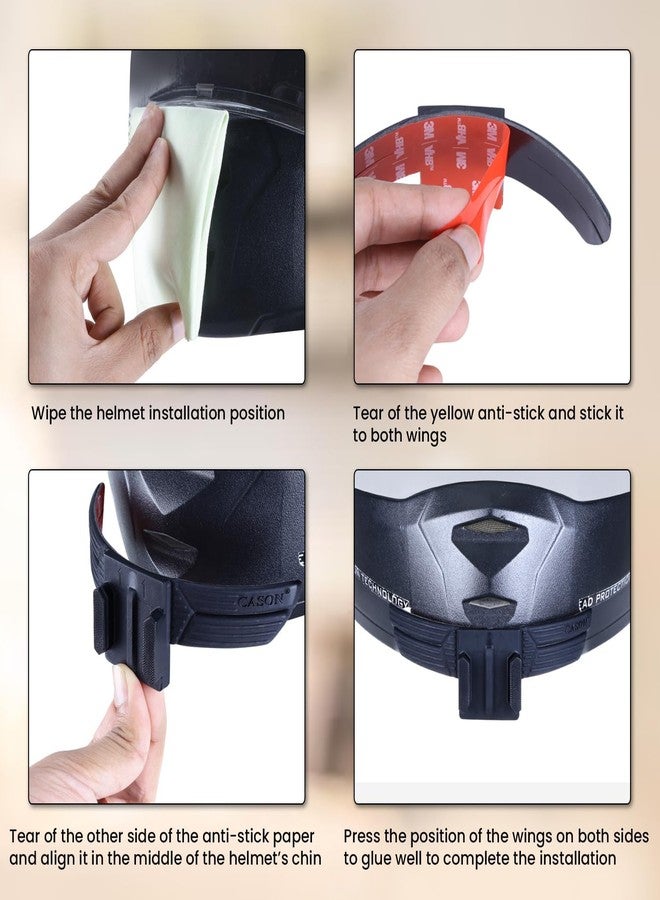 CASON Strong Adhesive Helmet Chin Mount for Action Camera,Helmet Camera Mount |Secure and Convenient | Speed 160kmph | for Go Pro,DJI Osmo,Others - Image 4