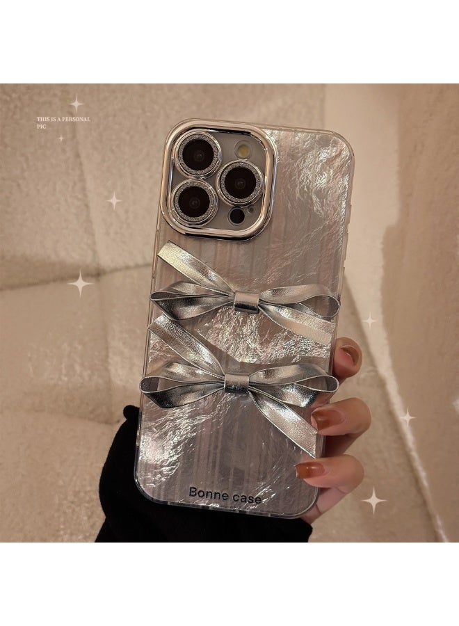 NIBEMINENT Protective TPU Case Cover For iPhone 17 Air, Three Dimensional Double Silver Knot