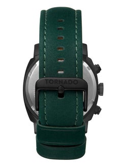 TORNADO Tornado LUMINA CHRONOSPHERE Men's Japan Quartz Movement Watch, Chronograph Display and Leather Strap - T9102-BLHH, Green  - Image 3