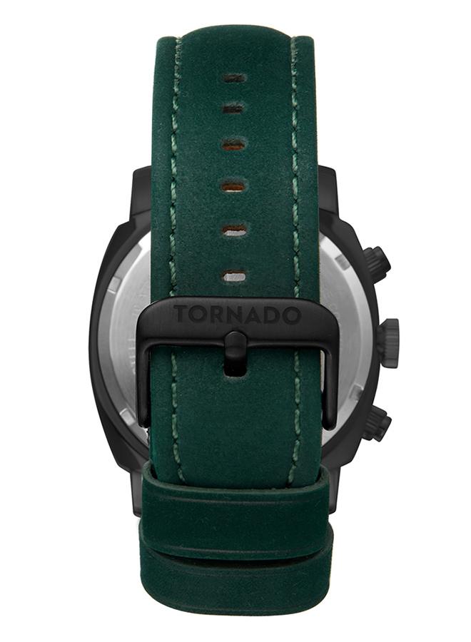 TORNADO Men's Leather Chronograph Watch T9102-BLHH - 43x52 mm - Image 3