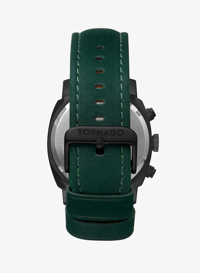 Tornado Green Men's Psuede Leather strap Chronograph Watch T9102-BLHH - 43mm mm for Men | Best Price UAE