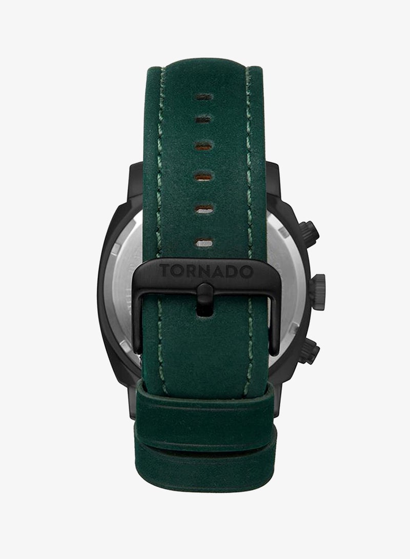 TORNADO Men's Psuede Leather strap Chronograph Watch T9102-BLHH - 43mm mm - Image 3