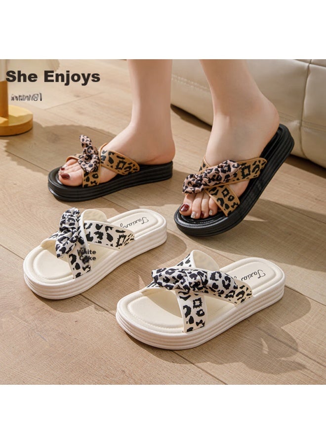She enjoys Sheen Women's Thick-soled Cross-strap Fashion Slip-resistant Sandals Te528 White Size 38/39 - Image 2