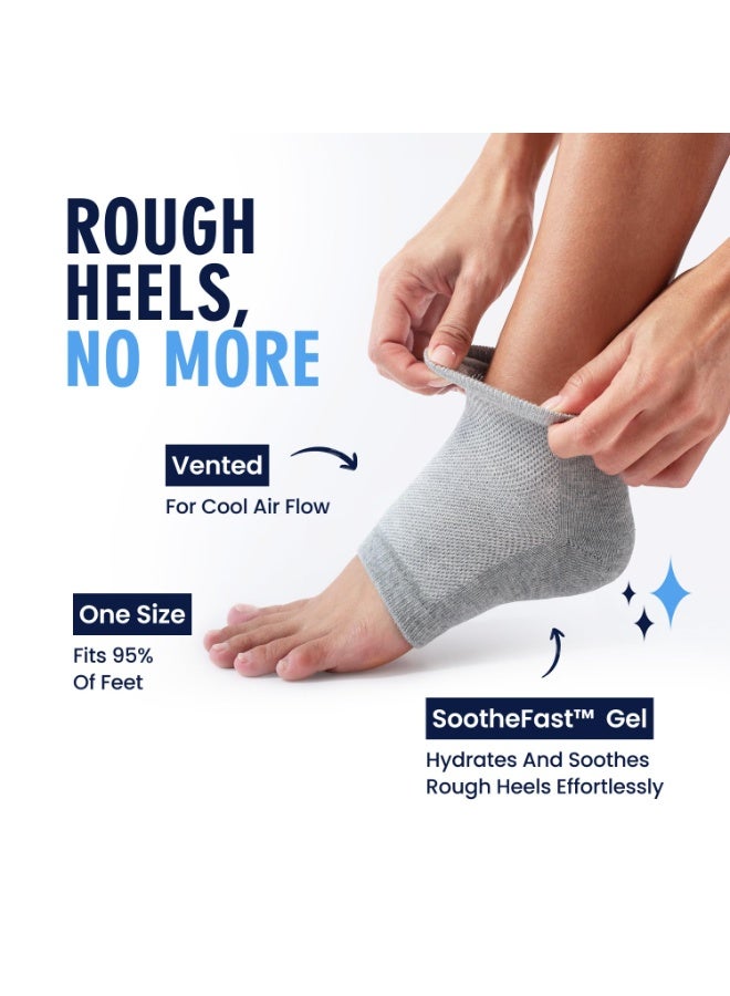 Dr. Frederick's Original Moisturizing Heel Socks For Cracked Heel Treatment - 2 Pairs - Stop Cracked Heels In Their Tracks, Grey - Image 3