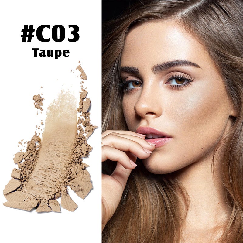 LSxia Cream Contour Powder Palette Kit with Brush & Mirror, Matte Bronzer Cool Toned Contour Powder Palette for Face Sculpting Makeup (#C03 Taupe) - Image 3