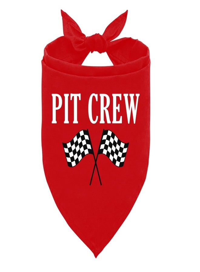 ZPPRJF Pit Crew Dog Bandana - Red Checkered Flags Race Car Design, Funny Cute Triangle Scarf for Large Dogs, Pet Gift (L) - Image 1