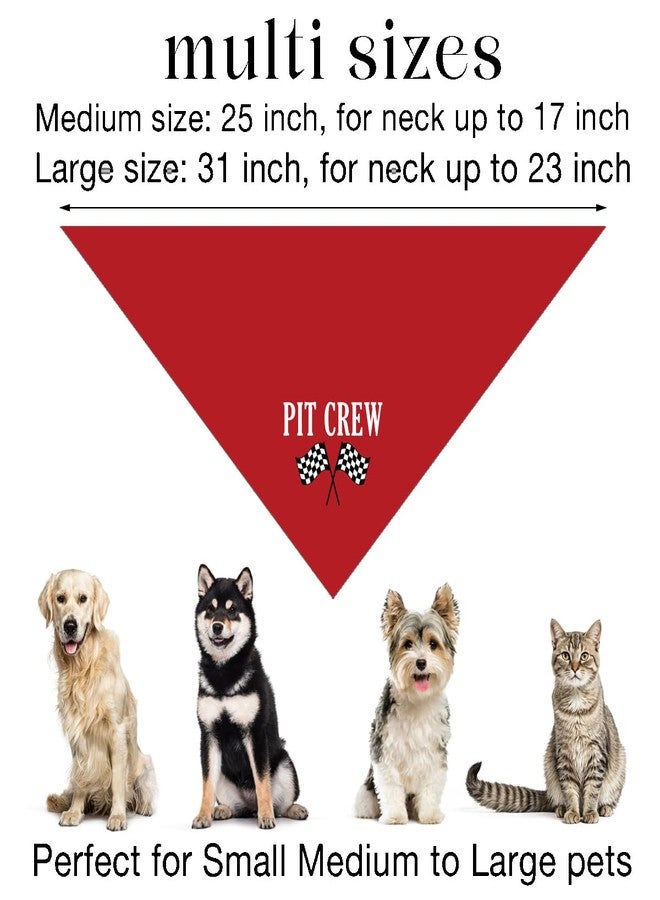 ZPPRJF Pit Crew Dog Bandana - Red Checkered Flags Race Car Design, Funny Cute Triangle Scarf for Large Dogs, Pet Gift (L) - Image 3