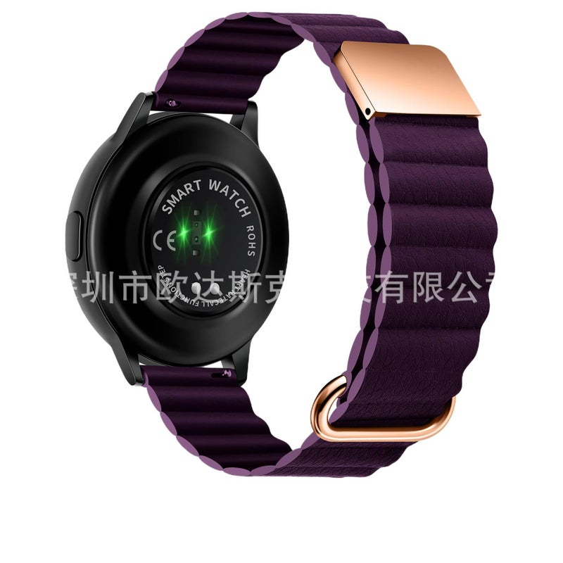 سوار ساعة ذكية سوار نايلون حلقي متوافق باللون أسود قابل للتعديل مع Samsung Galaxy Watch بملاءمة قابلة للتعديل وحزام بديل للاستخدام اليومي للحمل اليومي للاستخدام المتكرر - Image 1