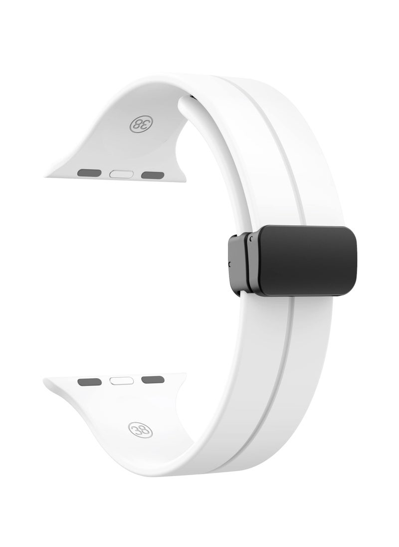 Generic - Magnetic Band for Apple Watch Ultra 49mm 45mm 44mm 42mm, Soft Silicone Sport Strap Men Women Compatible with iWatch Series 8/7/6/5/4/3/2/1/Ultra - Image 1