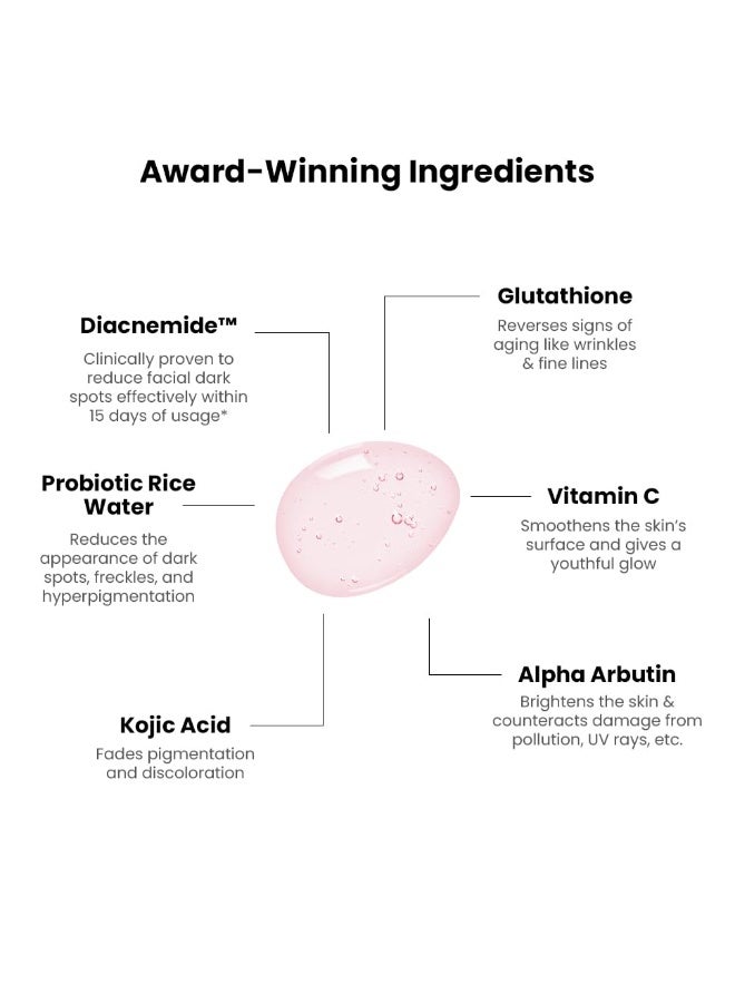 ThriveCo Skin Brightening PRO Serum For Women with Probiotic Rice Water, Vit C, Kojic Acid, Alpha Arbutin & Glutathione | Anti-ageing, Boosts Collagen, Clears Skin & Removes Dark Spots | 30ml - Image 3