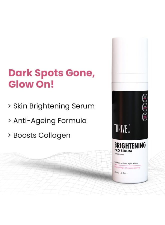 ThriveCo Skin Brightening PRO Serum For Women with Probiotic Rice Water, Vit C, Kojic Acid, Alpha Arbutin & Glutathione | Anti-ageing, Boosts Collagen, Clears Skin & Removes Dark Spots | 30ml - Image 2