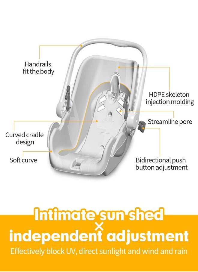 Soft Touch - Baby Car Seat With Full Body Support Cushion Baby Carrier Cot with Adjustable Canopy - Image 1