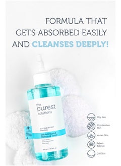 the purest solutions The Purest Solutions Exfoliating and Clarifying Toner (Glycolic Acid 5% AHA + BHA) - for All Skin Types - Balance Sebum Secretion - Reduce Pores Appearance - Vegan | Cruelty Free (6.76 fl. oz)  - Image 3