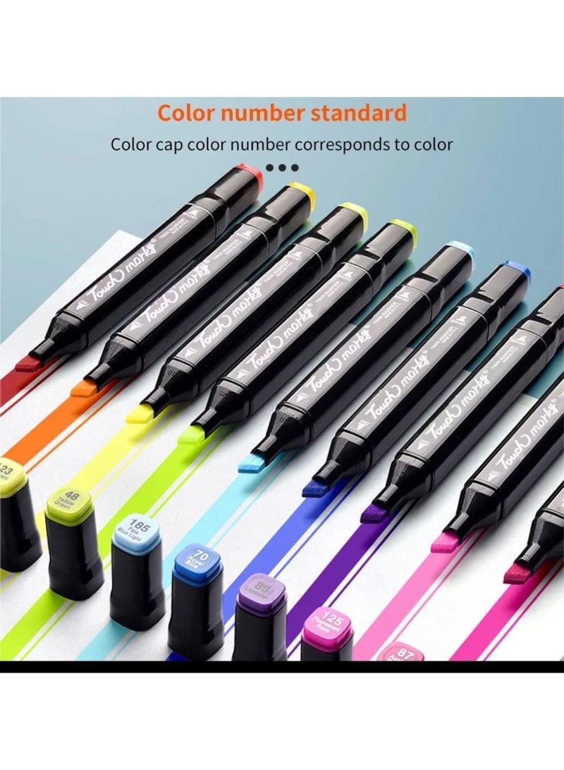 Touch 80-Color Dual Tip Art Marker Set with Case – Professional Alcohol-Based Waterproof Markers with Fine and Broad Chisel Tips for Drawing, Sketching, Coloring and Illustration, Vibrant Blending Marker Pens for Artists, Students and Kids - Image 4