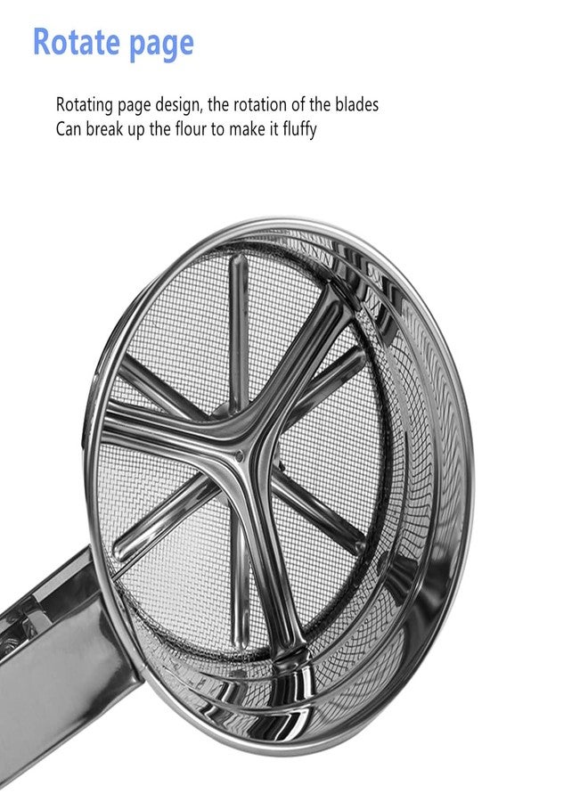 SHOPER ZONE - Flour Sifter/Atta chhani Hand Design Stainless Steel Flour Sifter Corrosion Resistant Large Capacity Flour Sieve Cup for Sugar Flour and Coffee Powder (Atta Chalni) - Image 4