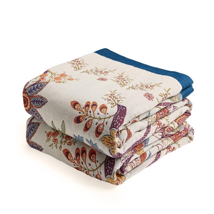 BOHO THROW BLANKET 100 ORGANIC COTTON BREATHABLE SKINFRIENDLY ULTRA SOFT BED QUILT THROW ALL SEASON FLORAL FARMHOUSE DCOR LUXURY BLANKET FOR SOFA COUCH CHAIR AND GIFT 60 X 80