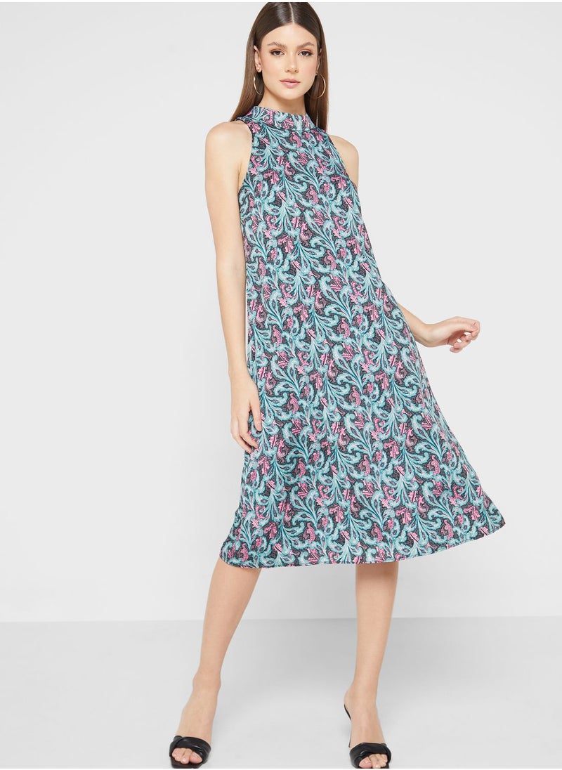 High Neck Printed Dress - pzsku/Z64A05F49E53870F54577Z/45/_/1698932578/12143477-2f99-4afb-80c4-c3cc051fb9bb