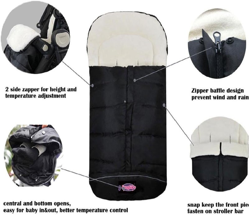 FUNLIFE Universal Stroller Footmuff with 5 Way Zippers - Image 3