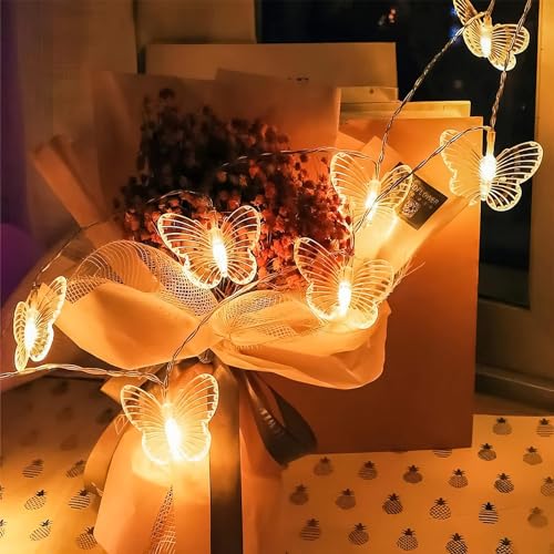 Litehom 14 Butterfly Led Light 3 Meter led Lights for Home Decoration Plug in Fairy String Lights, Diwali Lights for Decoration for Home Still Mode Only Strip Lights (14 Bulb Warm White) - Image 5