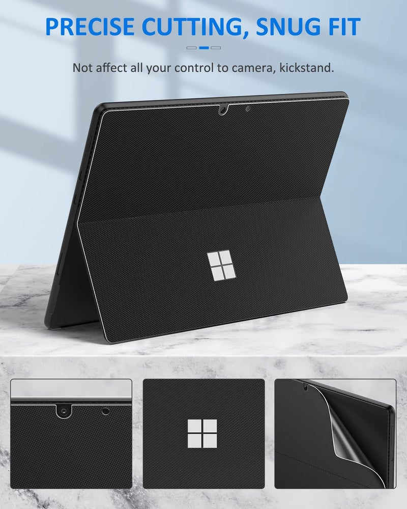MoKo Tablet Back Skin Stick Decal for Microsoft Surface Pro 11/10 / 9/8 13-Inch Tablet, PU Leather Protective Decal Body Skin Cover for Surface Pro 11/10, Black - Image 4