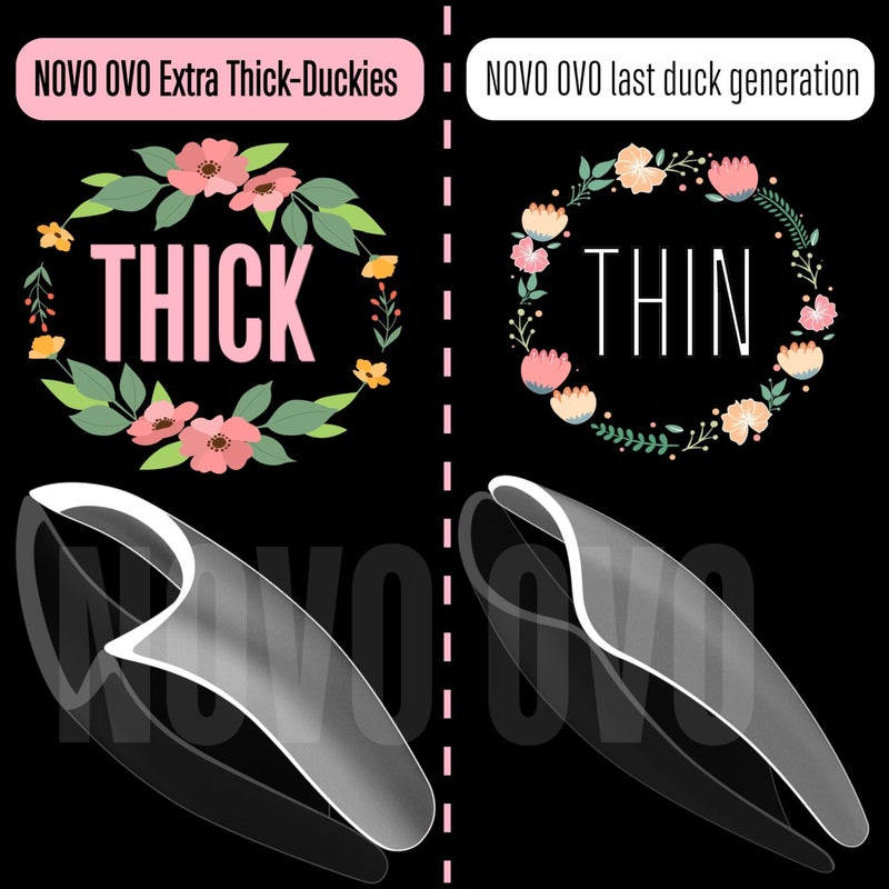 NOVO OVO Halloween Extra Thick Duck Feet Nail Tips Full Cover for Press on Acrylic with Moon Curve, Medim Long Clear Pre-Etched Matte Flare Wide French Soft Gel False Nail Extension x 15 Sizes 150 pcs - Image 2
