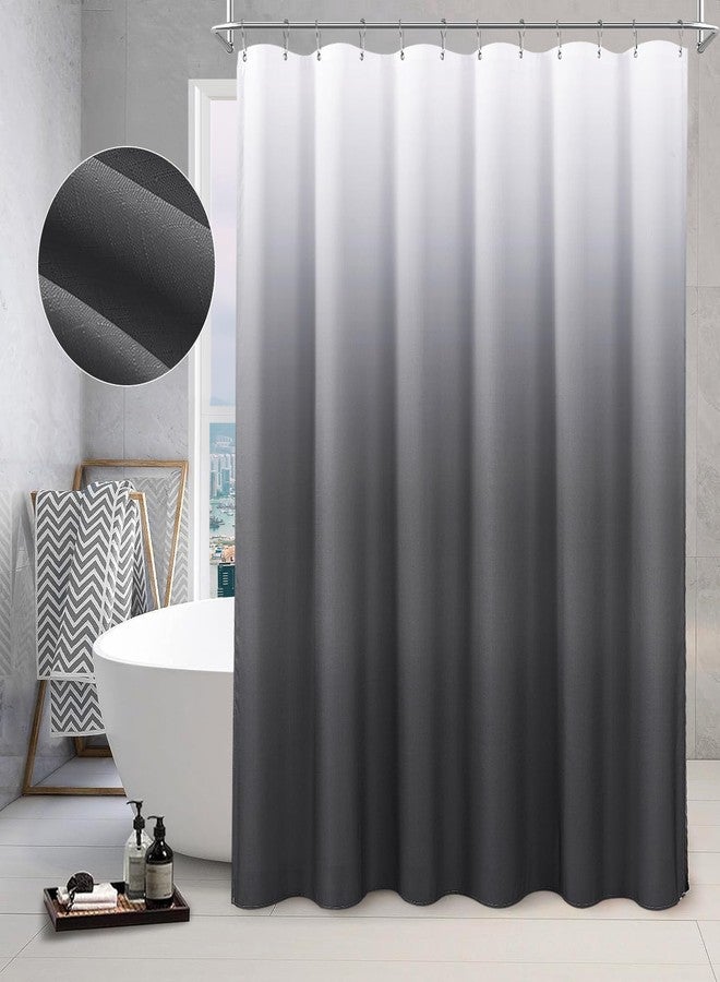SPWIY Dark Grey and White Shower Curtain for Bathroom Luxury Hotel Spa, Modern Washable Decorative Gray Ombre Shower Curtains Set with Hooks, 72x72 inch - Image 1