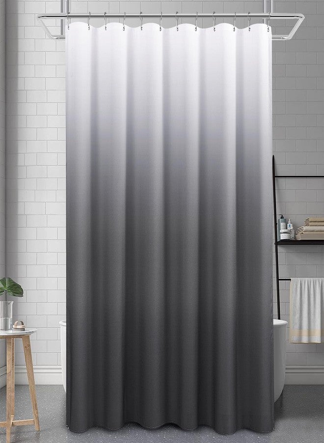 SPWIY Dark Grey and White Shower Curtain for Bathroom Luxury Hotel Spa, Modern Washable Decorative Gray Ombre Shower Curtains Set with Hooks, 72x72 inch - Image 2