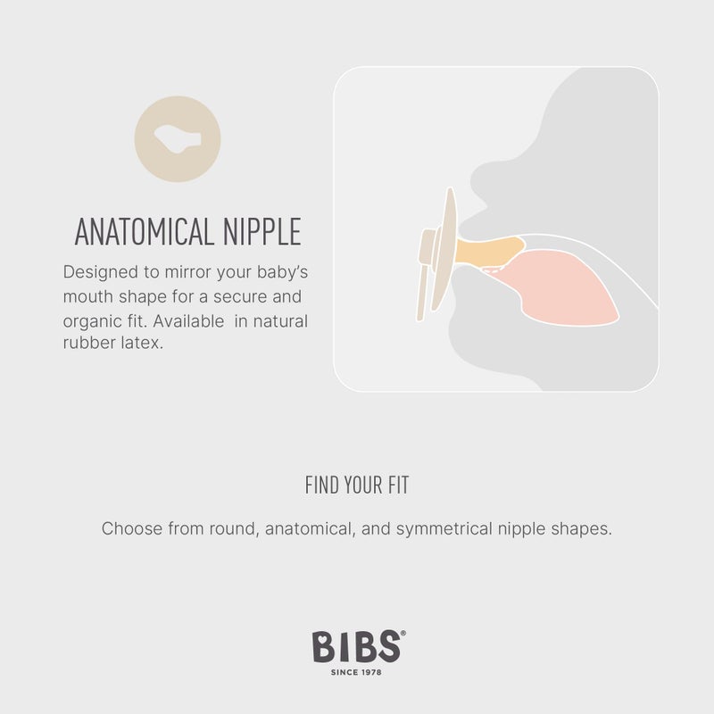 Bibs Pacifier Colour 2 Pack Latex Size 1 Anatomical Blush Glow/Vanilla Glow - Image 3