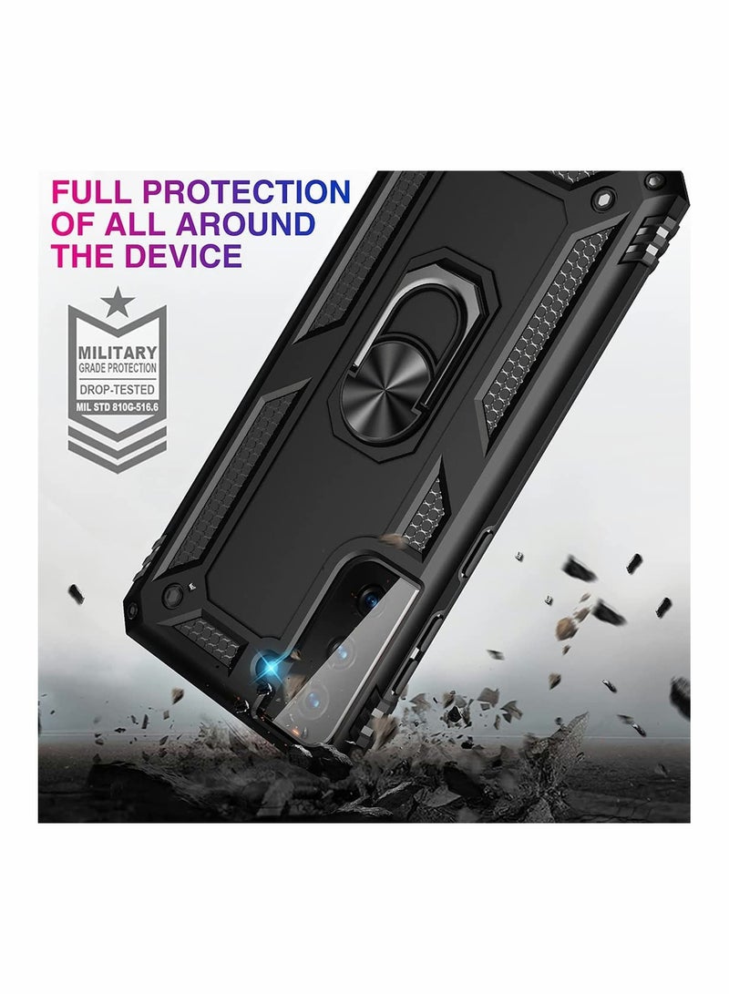 SYOSI Case for Samsung S21 FE Heavy Duty Hard Armor Military Anti Fall Shockproof Bumper Rugged with Magnetic Ring Kickstand Cover Galaxy 5G Cases 2022 Black - Image 3