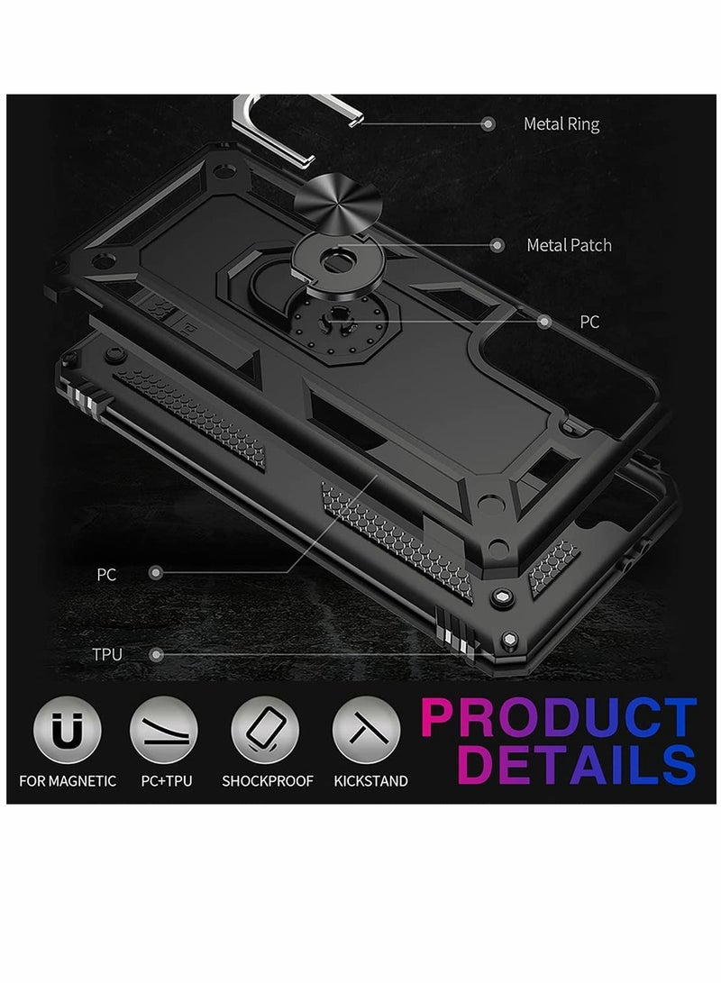 SYOSI Case for Samsung S21 FE Heavy Duty Hard Armor Military Anti Fall Shockproof Bumper Rugged with Magnetic Ring Kickstand Cover Galaxy 5G Cases 2022 Black - Image 5