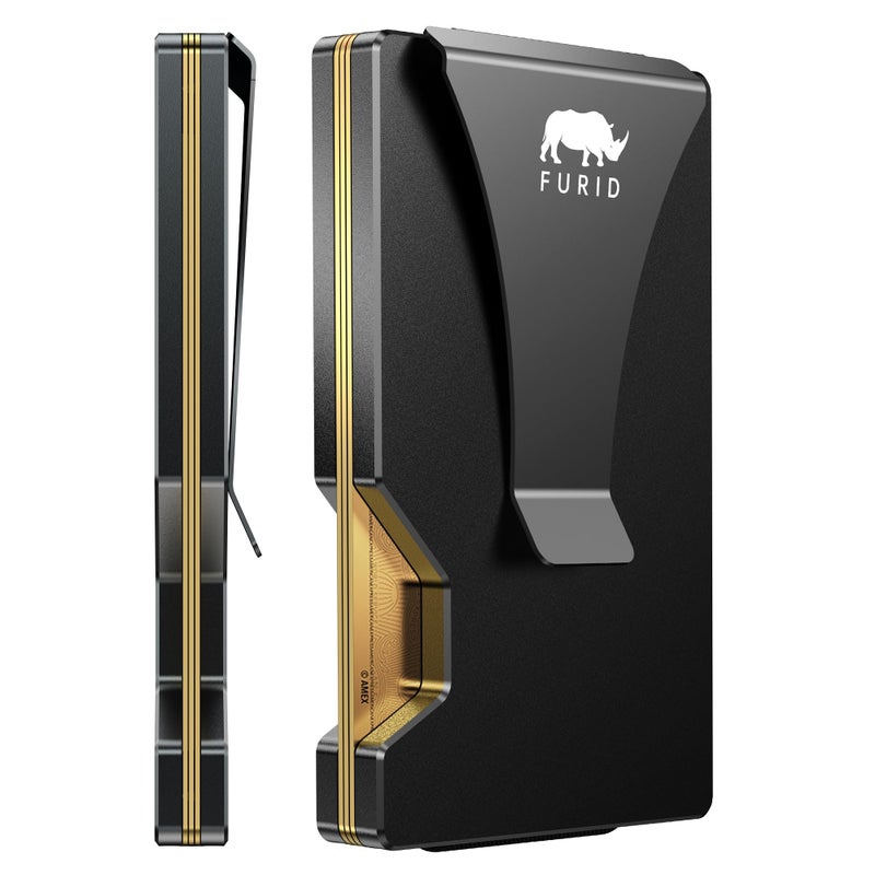 furid Card Wallet for Men Slim Minimalist: Metal Wallets with Money Clip - Rfid Thin Front Pocket Credit Card Holder - Gift for Men Husband Father at Anniversay Brithday - Image 1