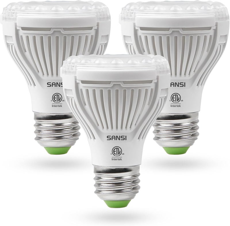SANSI LED Grow Light Bulb for Seeds and Greens, Full Spectrum 10W Grow Light (150 Watt Equiv) with Optical Lens for Indoor Plant, High PPFD, E26 Base, 3-Pack - Image 1