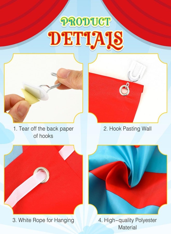 Mindsoft 3 Pcs Carnival Circus Party Decorations Carnival Clown Banner Clown Joker Photo Props Carnival Awning Hanging Banner for Circus Theme birthday Party (Red, Blue, Vintage Style) - Image 4